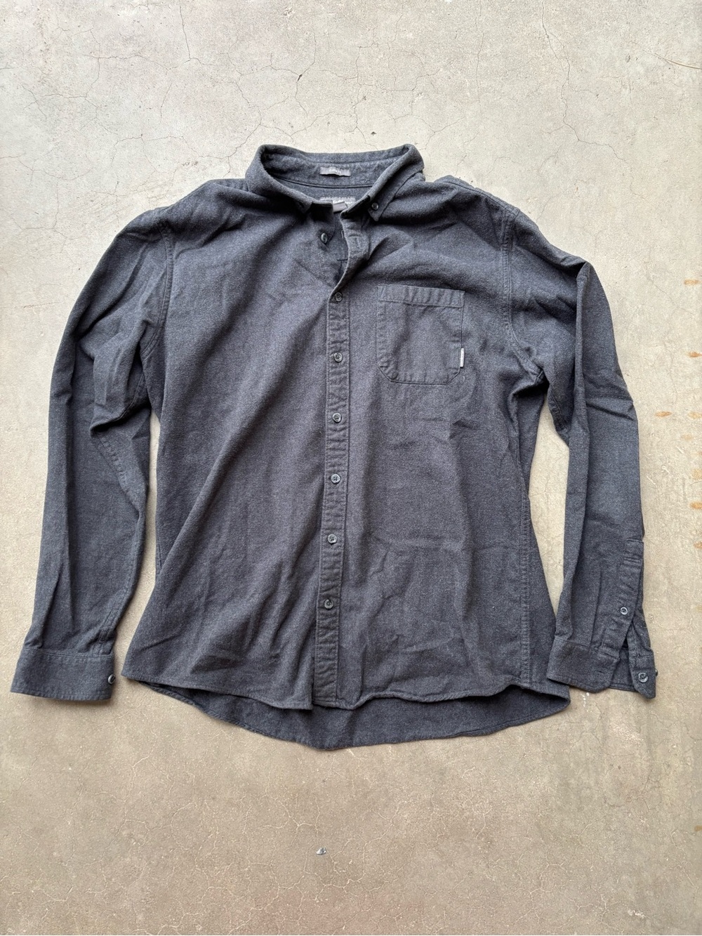 Eddie Bauer Men's Tall XL Classic Fit Flannel Shirt Dark Gray 100% Cotton